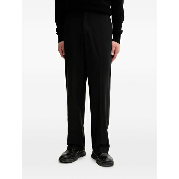 レ ドゥ メンズ 心地よいズボン下 ボトムス Pleat-detail trousers Black
