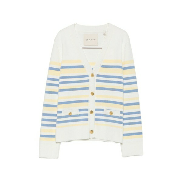 ガント レディース ジレー アウター Striped button-up cardigan White