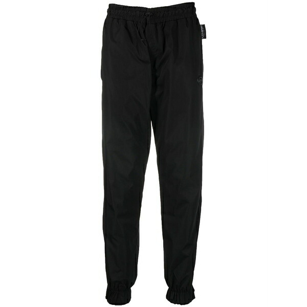 飾り気の無い運動競技 メンズ 心地よいズボン下 ボトムス Logo-patch track pants Black