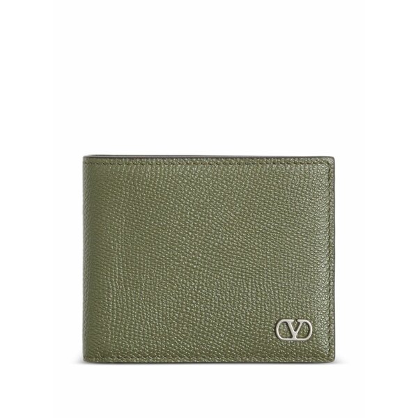 ヴァレンティノ ガラヴァーニ メンズ 金入れ 付属物 Vlogo signature grainy calfskin wallet Green