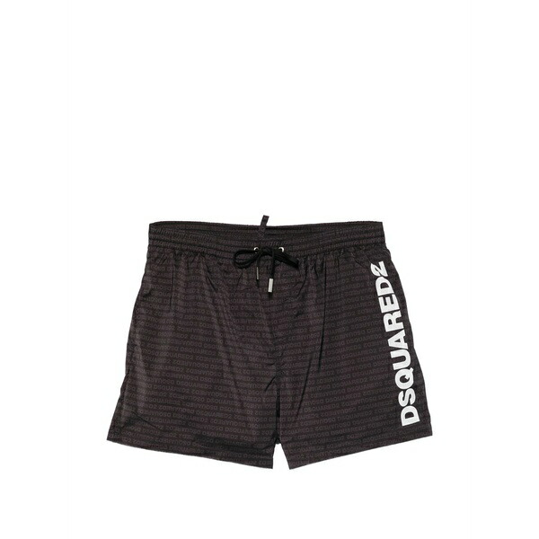 ディースクエアード メンズ 心地好いズボン下 ボトムス Logo-print swim shorts Black
