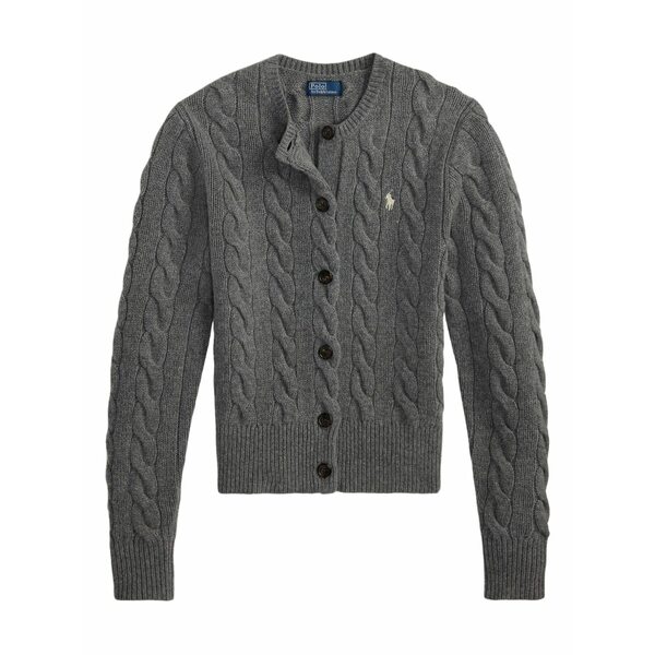 ラルフローレン レディース ジレー アウター Cable-knit cardigan Grey