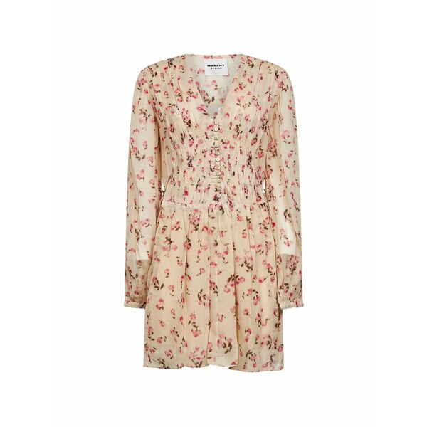 イザ呼びりん マラン レディース 衣裳 トップス Button floral smocked dress Neutrals