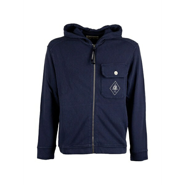 シーピーカンパニー メンズ パーカー・スウェットシャツ アウター Malfil￡¨ hooded zip-fastening sweatshirt Blue