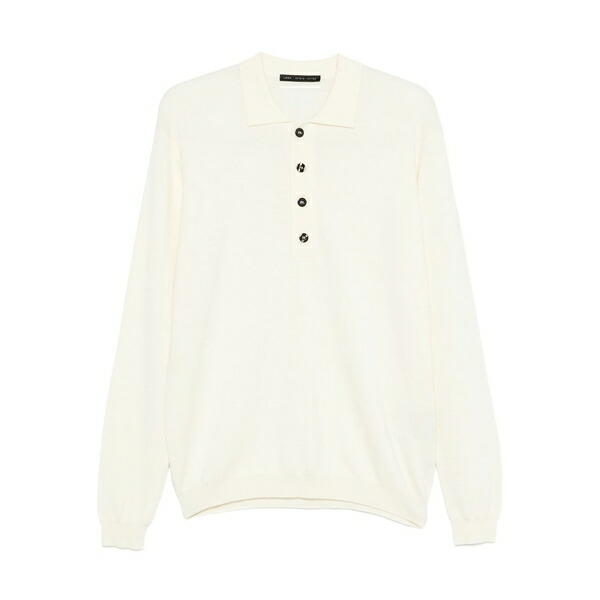 ロウブランド メンズ スポーツシャツ トップス Button-placket polo shirt Neutrals