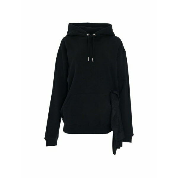 ジバンシー レディース パーカー・スウェットシャツ アウター Scarf-detail cotton hoodie Black