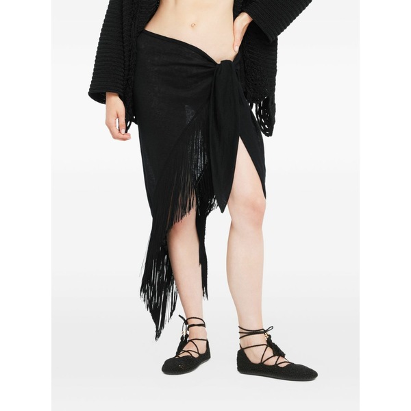アラヌイ レディース スコート ボトムス Fringed self-tie pareo skirt  Black