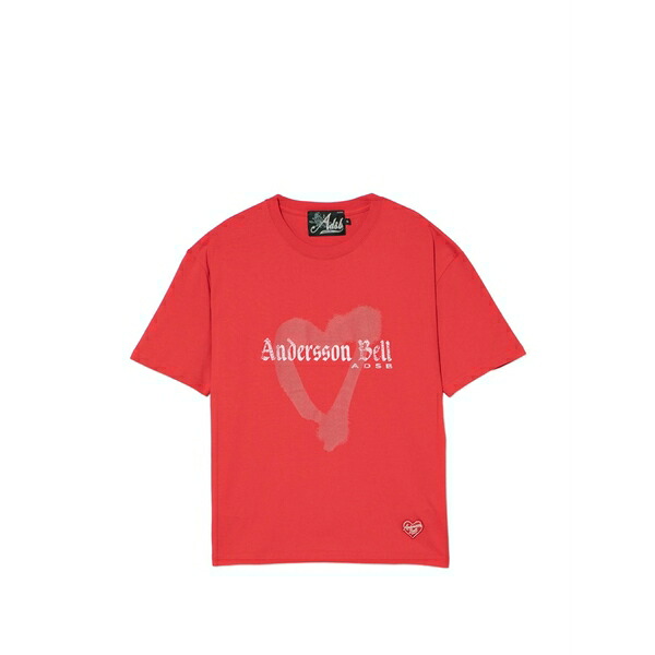 アンダーソン 呼びりん メンズ ティーシャツ トップス Logo-print t-shirt Red