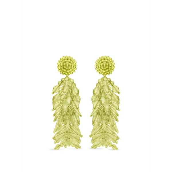 オスカー デ ラ レンタ レディース ピアス＆イヤリング アクセサリー Beaded drop earrings Green｜asty