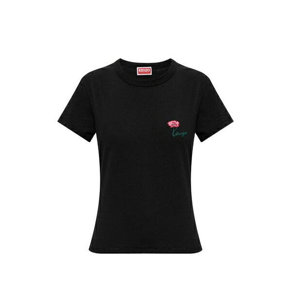 ケンゾー レディース プルオーバー トップス Tulip cotton t-shirt Black
