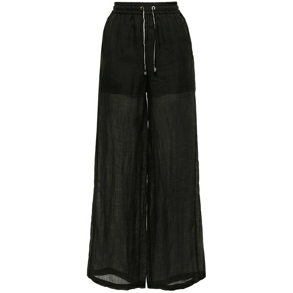ロレーナアントニアッツィ レディース 心地好いズボン下 ボトムス Semi-sheer straight-leg trousers Black