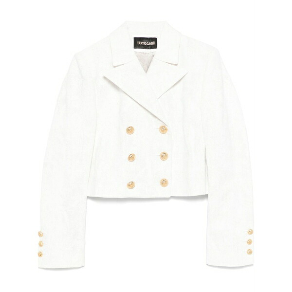 ロベルトカヴァリ レディース 上衣＆上衣 アウター Linen blazer White