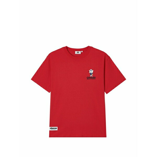 黒茶 メンズ ティーシャツ トップス Graphic-print t-shirt Red
