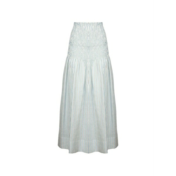 セミクチュール レディース スコート ボトムス Striped smocked-waistband maxi skirt Blue