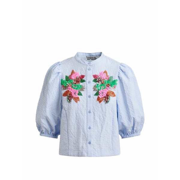エッセンシャルアントワープ レディース プルオーバー トップス Jaiden floral-detail shirt Blue