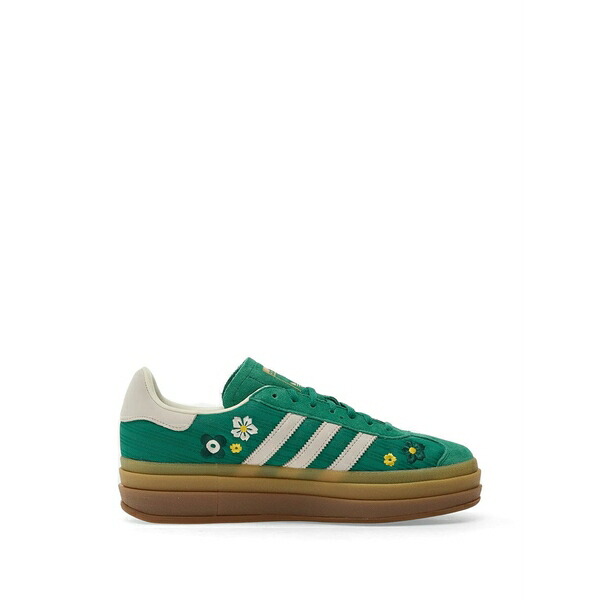 アディダス レディース スニーカー シューズ Gazelle floral-embroidered sneakers Green