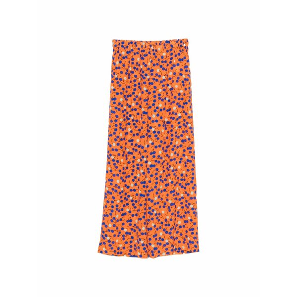 アスペジ レディース 心地よいズボン下 ボトムス Printed silk trousers Orange