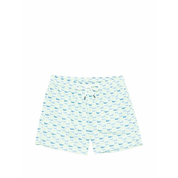 フェデーリ メンズ 心地好いズボン下 ボトムス Drawstring animal print swim shorts Green