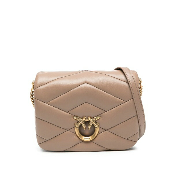 ピンコ レディース ショルダーバッグ 御徒面子 Love click quilted shoulder bag Neutrals