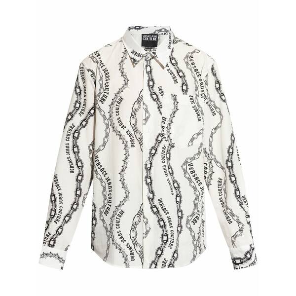 呼びりん探し回る メンズ プルオーバー トップス Chain couture shirt White