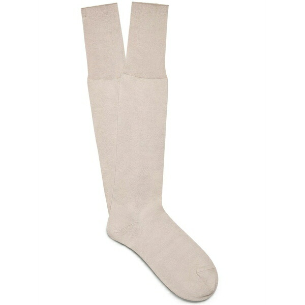 ゼニア メンズ ソックス アンダー御召しもの Calf-length knit socks Neutrals