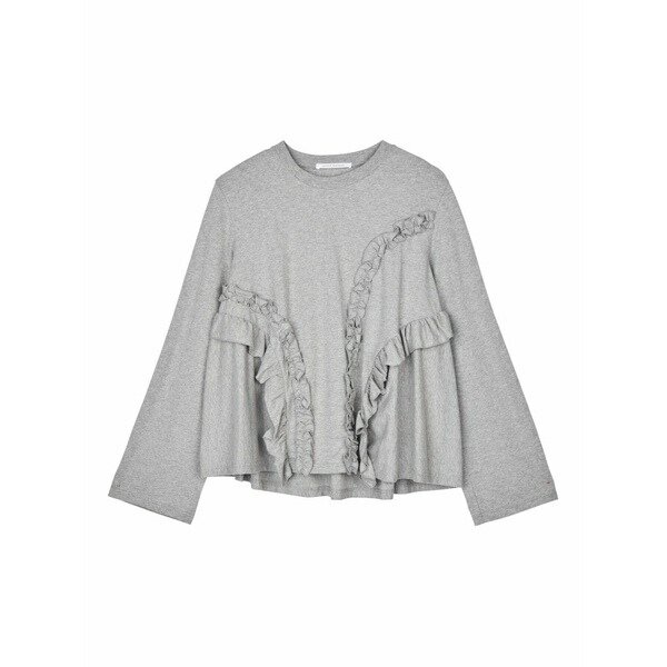 セシリー・バンセン レディース ティーシャツ トップス Alva ruffled-detail t-shirt Grey
