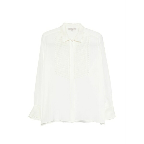 アントネリ レディース プルオーバー トップス Pleated-bib long-sleeve shirt Neutrals
