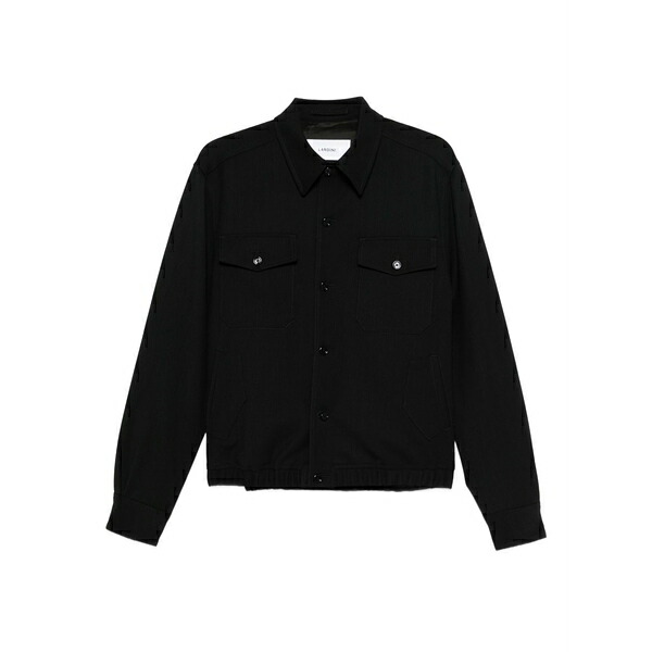 ラルディーニ メンズ 上衣＆上衣 アウター Button-front shirt jacket Black