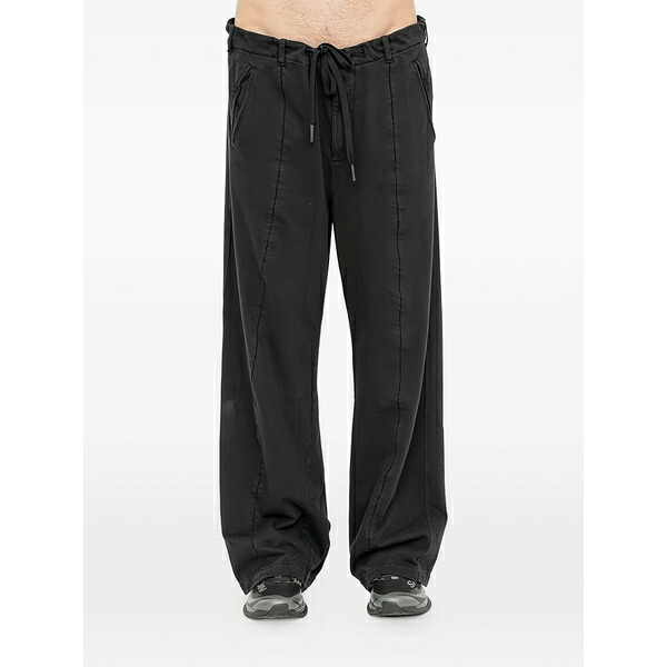 アンドレア ヤコブ メンズ 心地よいズボン下 ボトムス Drawstring wide-leg trousers Black