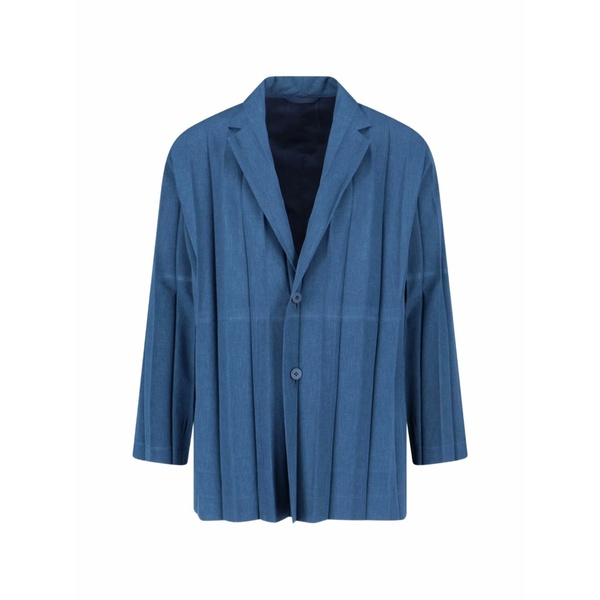 イッセイミヤケ メンズ 上衣＆上衣 アウター Plissed-effect blazer Blue