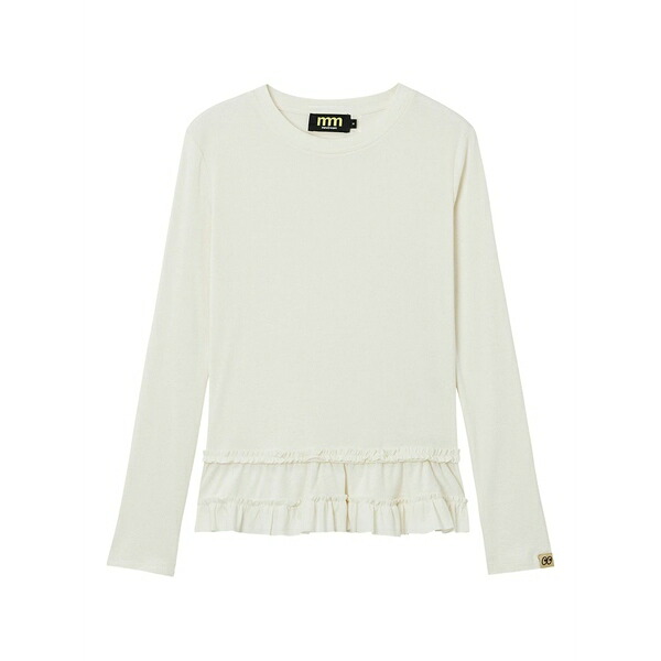 ミニ皮膚軟化剤 レディース ティーシャツ トップス Ruffled t-shirt Neutrals