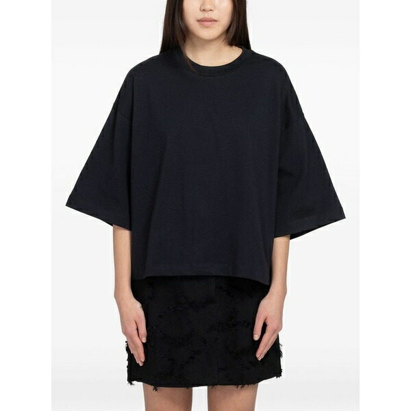 最低限度 レディース ティーシャツ トップス Mira round-neck t-shirt Black