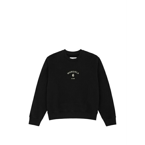 マルタンマルジェラ レディース 編み物\u0026プルオーバー アウター Logo sweatshirt Black