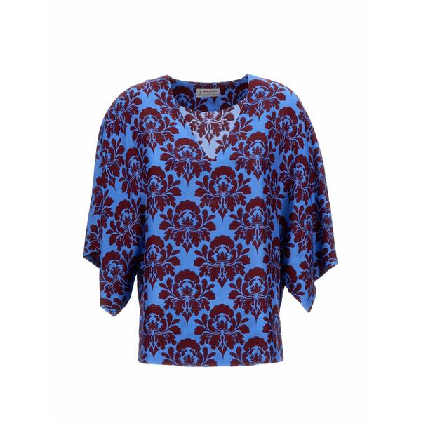アルベルト ビアーニ レディース ティーシャツ トップス Floral round neck shirt Blue