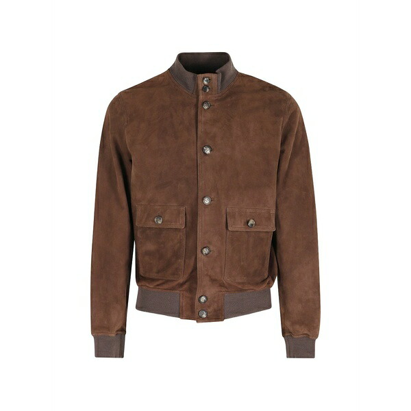 スチュアート メンズ 上衣＆上衣 アウター Buttoned flap-pocket suede jacket Brown