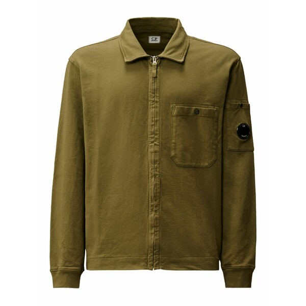 シーピーカンパニー メンズ 上衣＆上衣 アウター Zip-pocket cotton overshirt Green