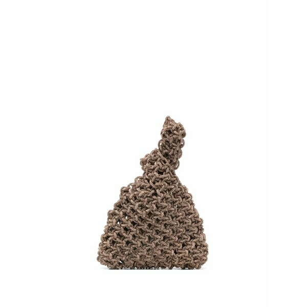 ヒボウラマ レディース ハンドバック 御徒面子 Niky metallic-knit handbag Brown