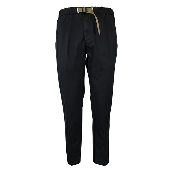 白いこと真砂 メンズ 心地好いズボン下 ボトムス Elastic-waistband buckle-closure trousers Black