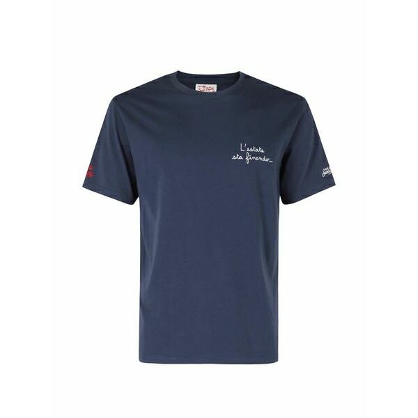 エムシーツーセイントバース メンズ プルオーバー トップス Portofino embroidered t-shirt Blue