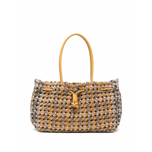 ボルボネーゼ レディース ショルダーバッグ 御徒面子 Medium la nido woven drawstring shoulder bag Yellow
