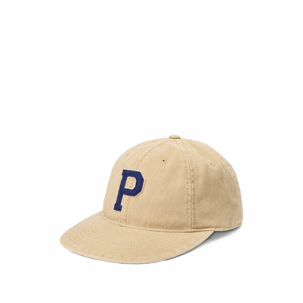ラルフローレン メンズ かぶり笠 佩び物 Logo-embroidered leather-strap baseball cap Neutrals