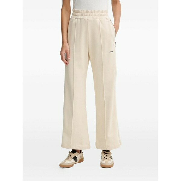 ピンコ レディース 心地好いズボン下 ボトムス Logo-embroidered track pants Neutrals