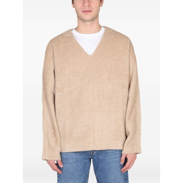 空想科学小説アール メンズ 編み物\u0026プルオーバー アウター V-neck sweater Neutrals