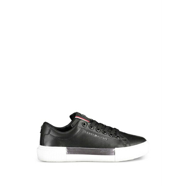 トミー ヒルフィガー レディース スニーカー シューズ Logo-lettering sneakers Black