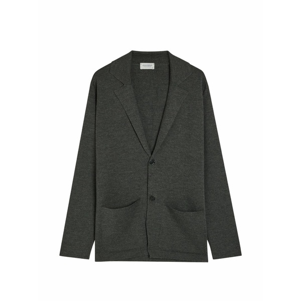 ジョンスメドレー メンズ ジレー アウター Narah notched-lapel cardigan Grey