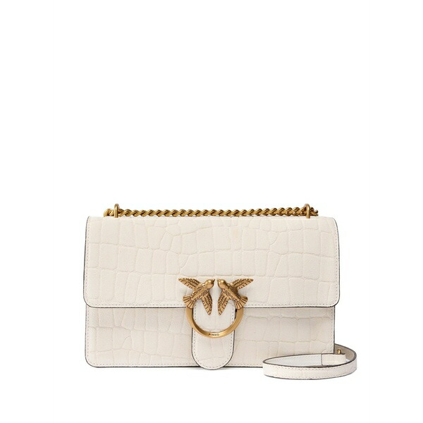 ピンコ レディース ショルダーバッグ 御徒面子 Crocodile-effect birds cross body bag Neutrals