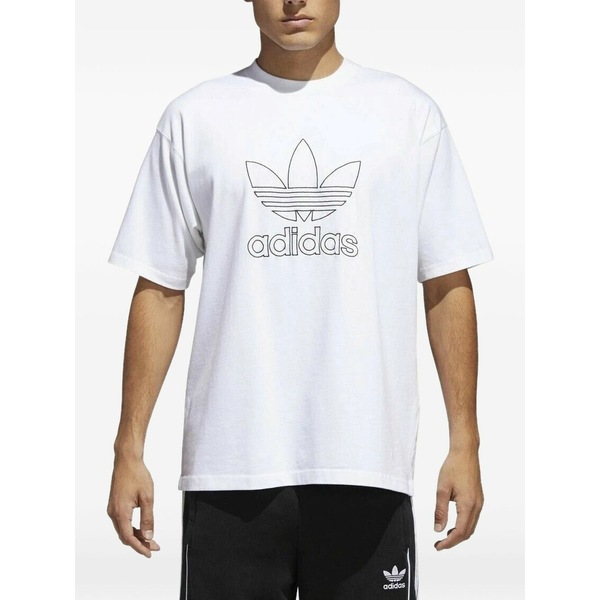 アディダス メンズ ティーシャツ トップス Logo-detail t-shirt White