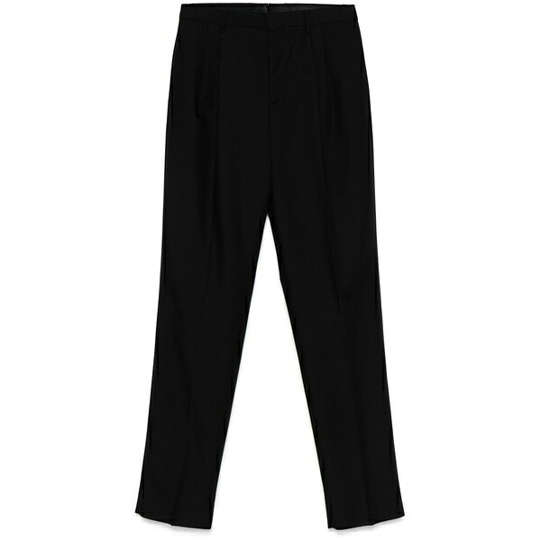 ラルディーニ メンズ 心地好いズボン下 ボトムス Pleat-detail trousers Black