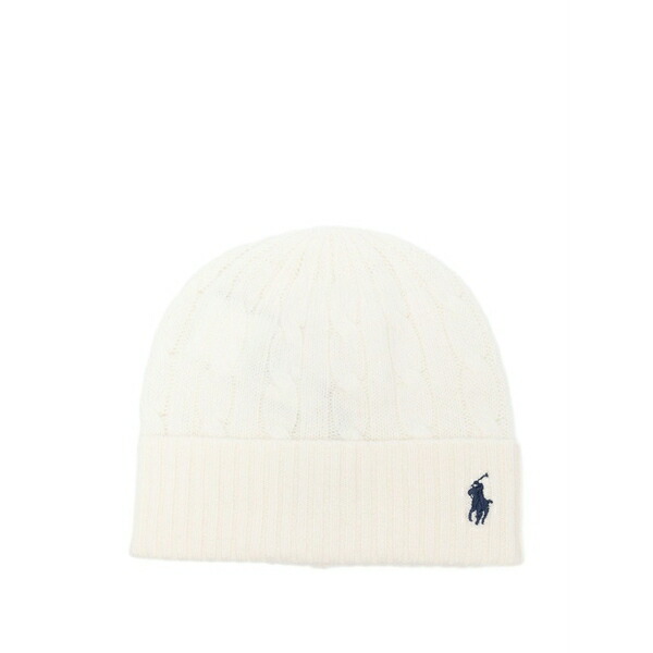 ラルフローレン メンズ かぶり笠 佩び物 Cable-knit beanie hat Neutrals
