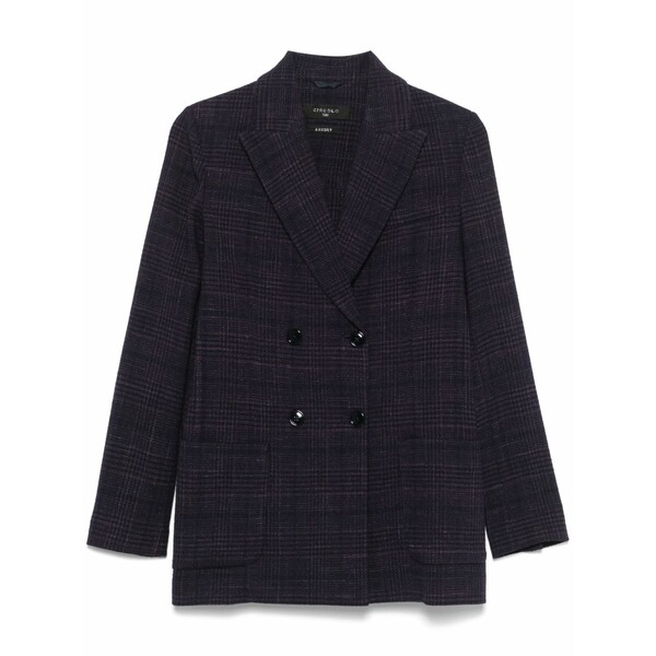 チルコロ1901 レディース 上衣＆上衣 アウター Check double-breasted blazer Blue